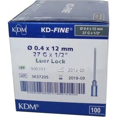 KD-FINE Injekčná ihla27 G 0,4 x 12 mm sivá 100 ks