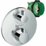 Hansgrohe Термостатичен смесител за душ Hansgrohe Ecostat S, две функции, хром и включен iBox (15758000 + 01800180)