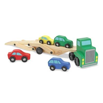 Дървен автовоз с коли Melissa and Doug