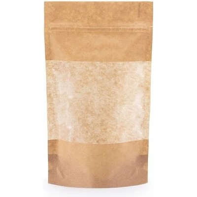 Doypack ZIP | kraft papír s okénkem obsah 250ml (110 × 185 + 65mm)