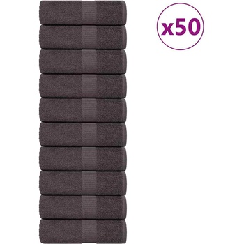 vidaXL Кърпи за гости 50 бр антрацит 30x50 см 360 gsm 100% памук (136680)