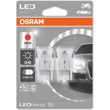 Image 1 of OSRAM Standart - W3x16d - W21W / RED - 7706R (0233) - комплект 2бр (7706R)