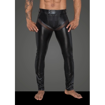 Noir Handmade H059 Men's Powerwetlook Long Pants with Inserts and Pockets Made of 3D Net L