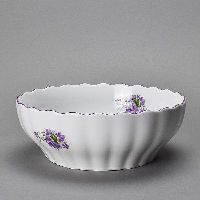 Český porcelán Dubí Mísa válcová fialky 24 cm