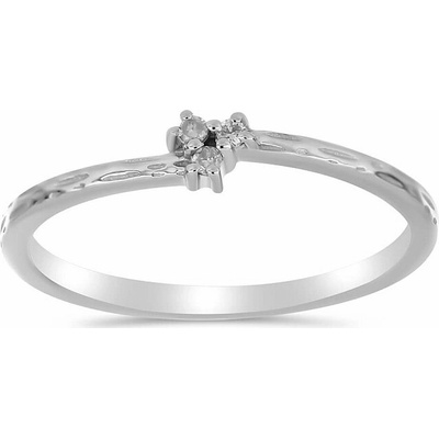 Nefertitis Prsten stříbrný s broušeným diamantem 050206 DIA