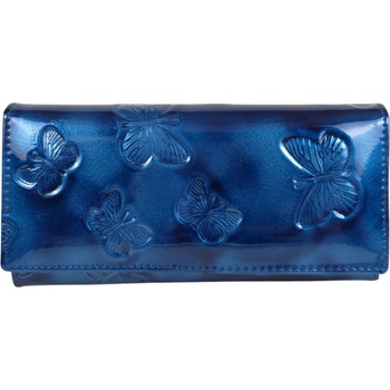 Синьо лачено портмоне с пеперуди