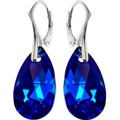 Swarovski Elements Pear krystal stříbrné visací modré slzičky kapky 31215.5 Majestic Blue modrá královská