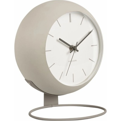 Present Time Světle šedé kovové stolní hodiny Haleen 21 cm