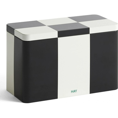 HAY Plechová dóza Tin Medium Black Off-white AE360-A602-AO71