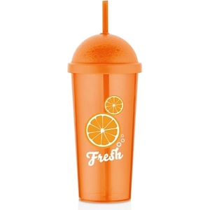 LUXPLASTIC IRIS L-0088 Чаша за свеж портокал със сламка 700ml L-00886 (L-00886)