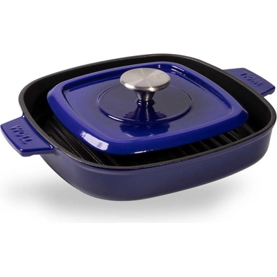 Woll Grilovací pánev Iron na indukci s poklicí 24 cm modrá