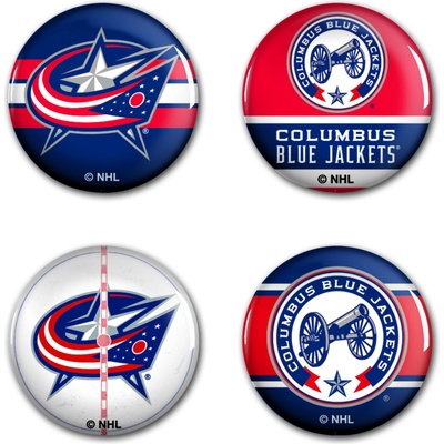 Wincraft sada placek Columbus Blue Jackets NHL button 4 ks