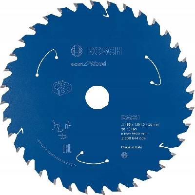 PILOVÝ KOTOUČ S WIDIOVÝMI ZUBY PRO PONORNÉ PILY 165/20 mm 36 ZUBŮ BOSCH LAMINÁT DŘEVO