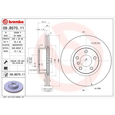 BREMBO Brzdový kotúč 09B57011