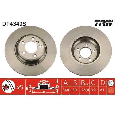 Brzdový kotouč TRW DF4349S