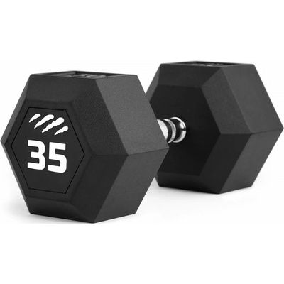 Tiguar Jednoruční činka gumová HEX 35 kg