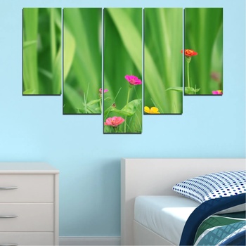 Vivid Home Декоративни панели Vivid Home от 5 части, Цветя, PVC, 160x100 см, 6-та Форма №0210