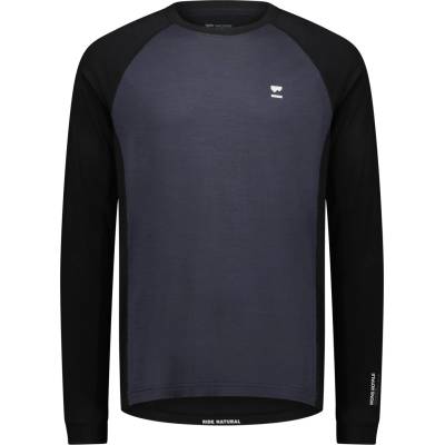 Mons Royale Мъжка фланелка с дълъг ръкав за колоездене Mons Royale Tarn Merino L/S Merino longsleeve - 9 Iron / Black (056-3550-0112)