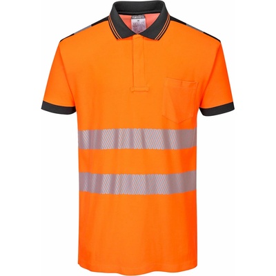 Portwest T180 PW3 Hi-Vis Reflexná polokošeľa oranžová/čierna 4XL
