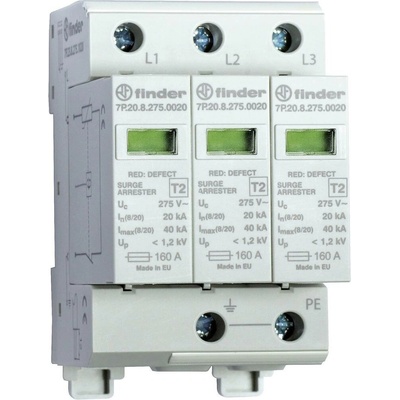 Finder 7P.23.8.275.1020 7P.23.8.275.1020 zvodič pre prepäťovú ochranu Přepětová ochrana pre: rozvodná skriňa 20 kA 1 ks