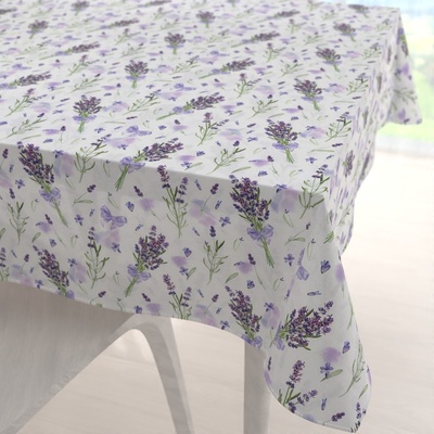 Biante Dekorační čtvercový ubrus PML-085 Snítky levandulí na bílém 70x70cm