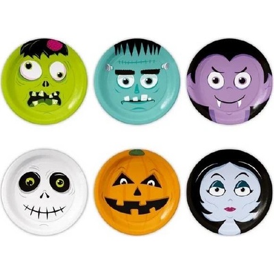 Papierové taniere Halloween Monster 18 cm, Party Pal
