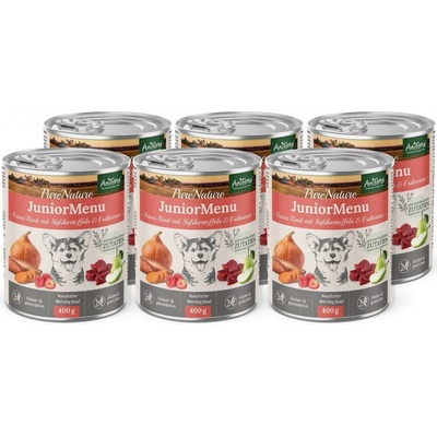 AniForte JuniorMenu jemné hovězí s batáty 6 x 400 g