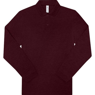 B&C My polo 210 LSL Piqué polo s dlouhým rukávem h. burgundy červená