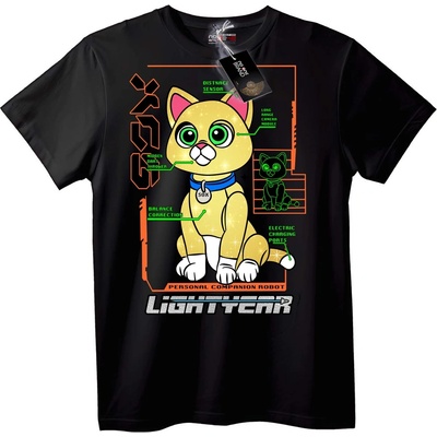 NOONEBRAND Тениска Робо-котка LightenR - XL, Black
