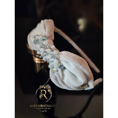 Radi handmade Диадема светло синя с тюл и перли (1012)