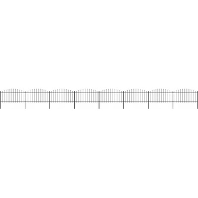 vidaXL Zahradní plot s hroty ocel (1,25–1,5) x 13,6 m černý