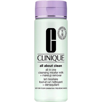 Clinique All About Clean All-in-One Cleansing Micellar Milk + Makeup Remover нежно почистващо мляко за суха или много суха кожа унисекс 200 мл