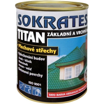 SOKRATES TITAN základní a vrchní barva na plechové střechy 0,7kg - červenohnědá