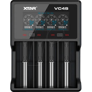 Xtar Зарядно у-во XTAR VC4SL, 4 гнезда, LCD дисплей, USB, LiIon & NIMH, 186 (6952918344339)
