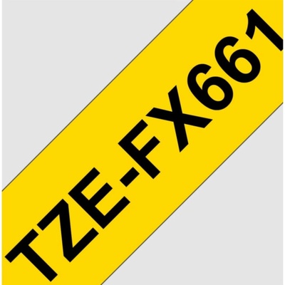 BROTHER TZEFX661 kazeta TZ šírky 36 mm flexibilní lamino páskou TZE-FX661 žlutá černé písmo