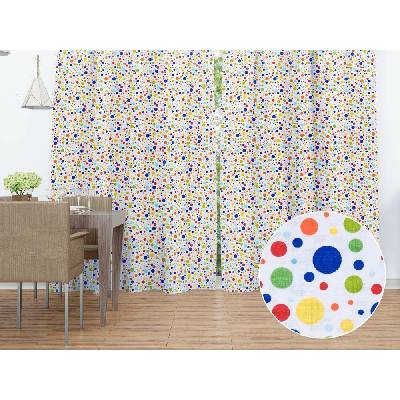 Biante Bavlněný závěs Sandra SA-006 Barevné puntíky na bílém 140x200 cm