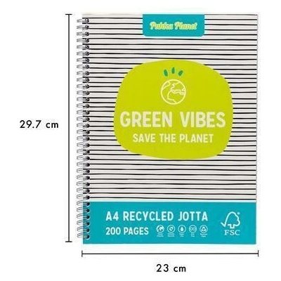 PUKKA Spirálový sešit Planet Jotta mix vzorů A4 linkovaný