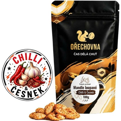 Ořechovna Pražené loupané mandle Chilli & česnek 100 g