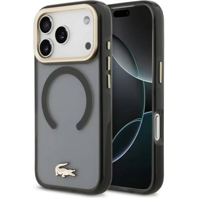 Lacoste Калъф Lacoste PC/TPU матово покритие със златно лого MagSafe за iPhone 17 Pro черен (LCHMP17LUFWAK)