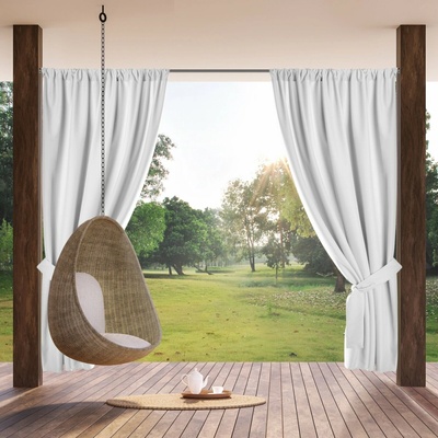 Eurofirany Záves 155x200 cm biely vodoodolný polyester na tunel GARDEN
