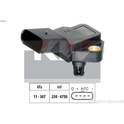 Senzor, tlak výfukového plynu KW 493 075