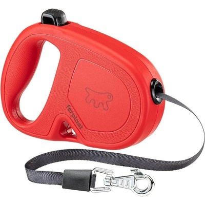Ferplast Flippy One Tape Medium - Автоматичен повод за кучета, 5 метра лента за кучета до 25 кг. - червен