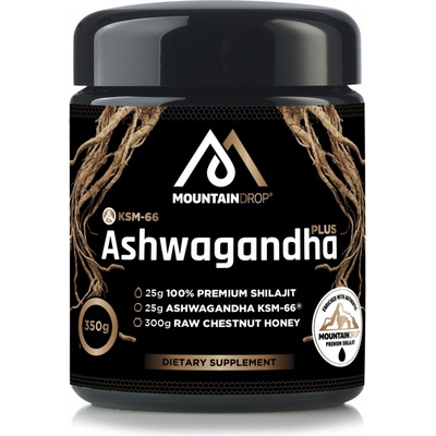 Ashwagandha Plus Mountaindrop mumio 25 g s ashwagandhou KSM-66 25 g a kaštanovým medem 300 g