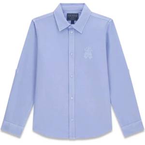GUESS Изчистена елегантна едноцветна риза в синьо за момче Guess