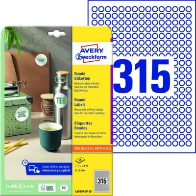 Avery Zweckform L6019REV-25 etikety A4 10mm 25 ks bílá