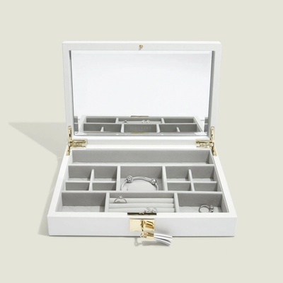 Stackers šperkovnice Orchid White Leather Lid bílá