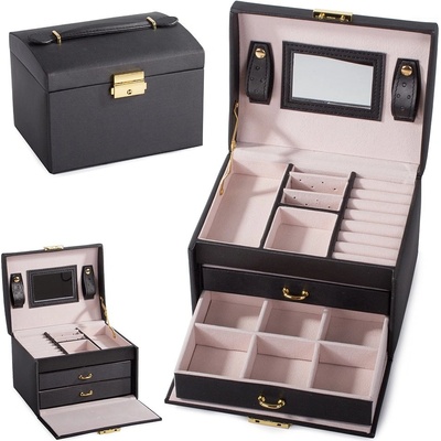 Beautylushh 8898 šperkovnice se zrcadlem černá – Zboží Dáma