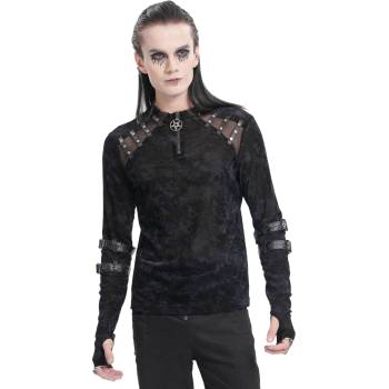 Devil fashion мъжка тениска с дълъг ръкав DEVIL FASHION - Black Gothic Punk - TT282