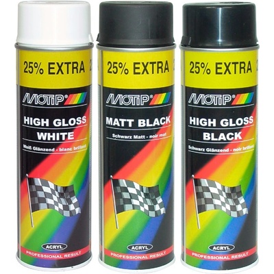 Motip Matt Black čierný matný akrylový lak 500 ml
