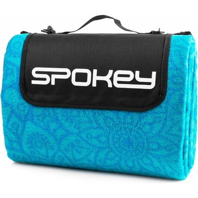 Spokey PICNIC MANDALA Pikniková deka s popruhem tyrkysová 180 x 210 cm